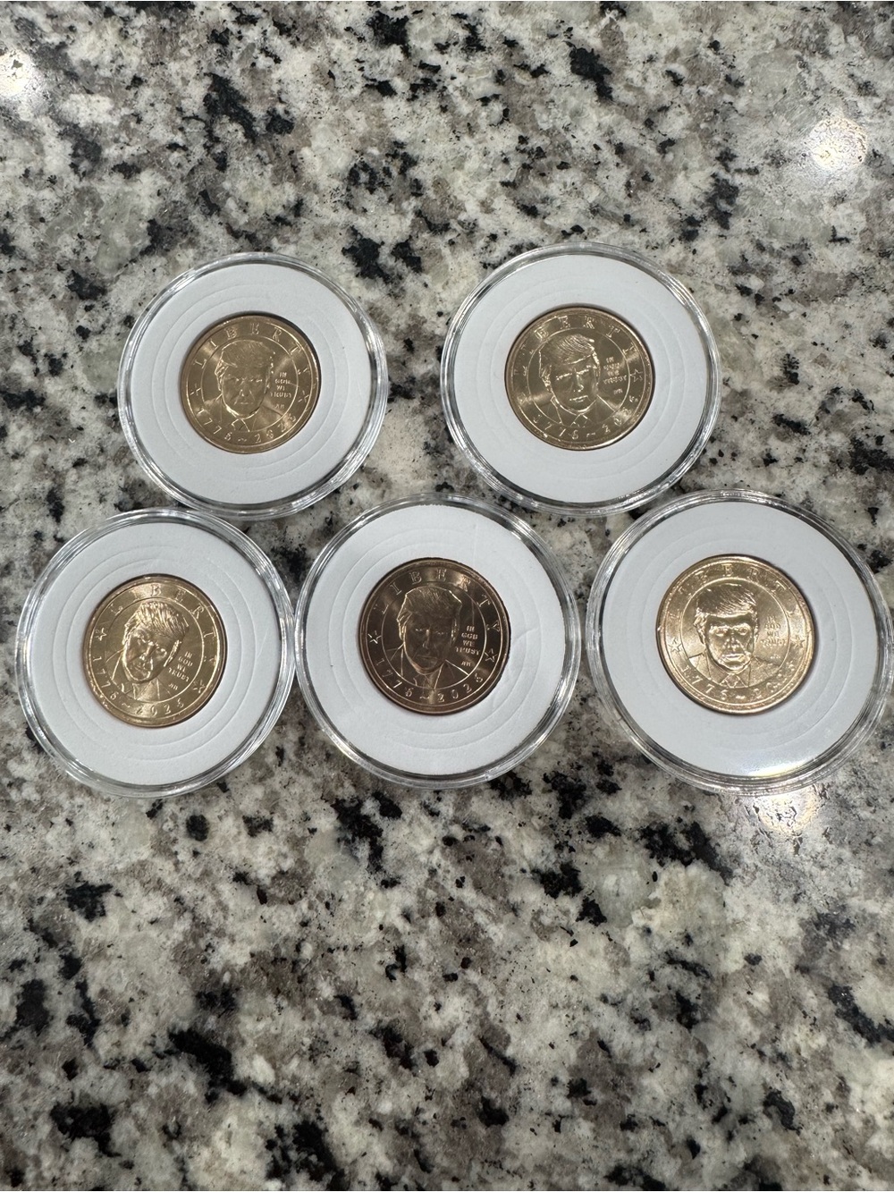 Set of 5 Donald J Trump coins